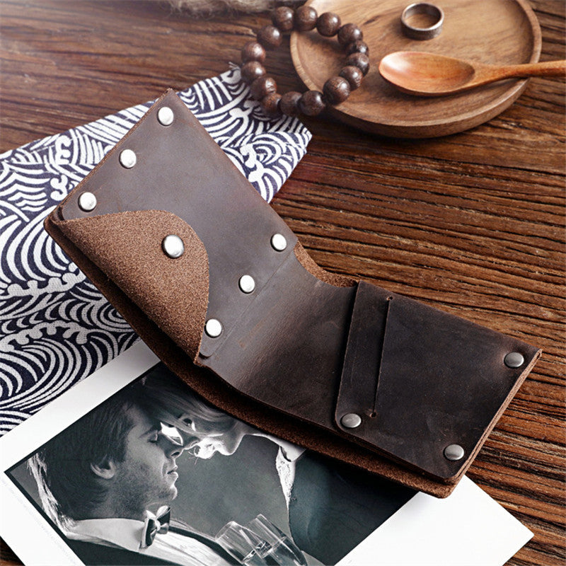 Cowhide Leather Bi-Fold Wallet