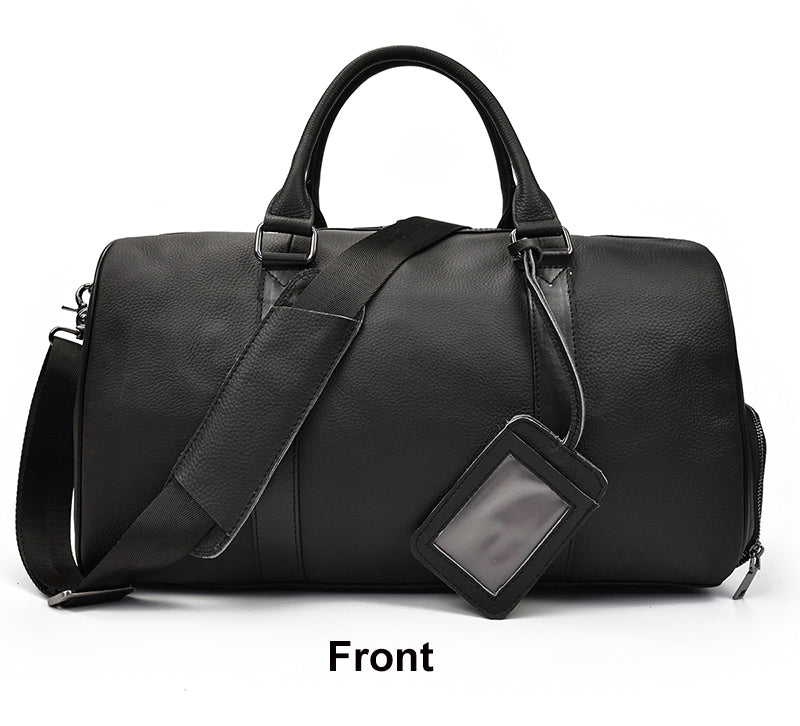 Abamid Leather Weekender Duffle Bag