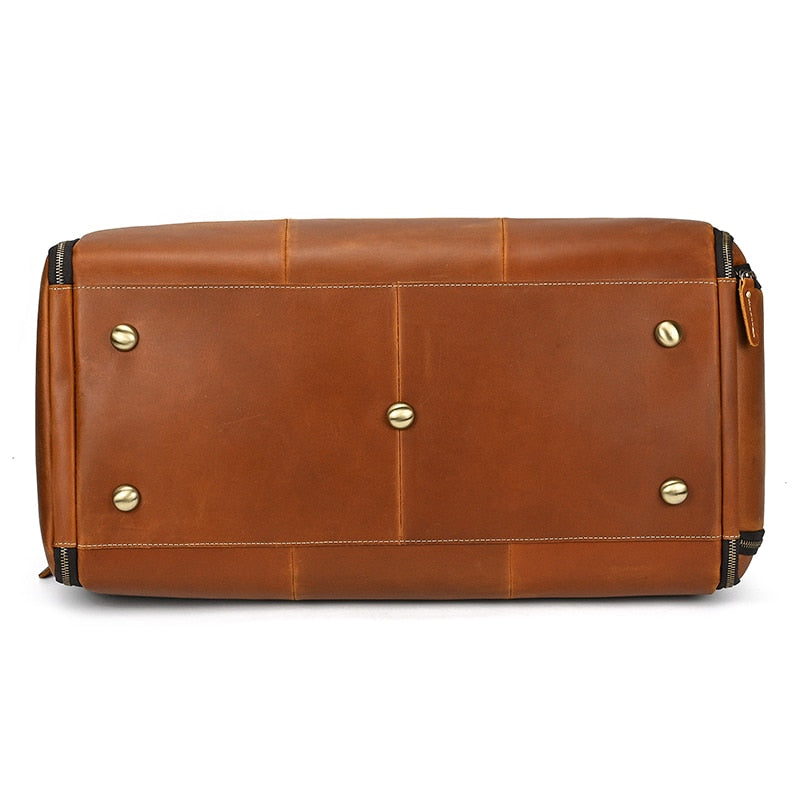 Trekker's Delight: The Ultimate Genuine Leather Travel Duffle for Men