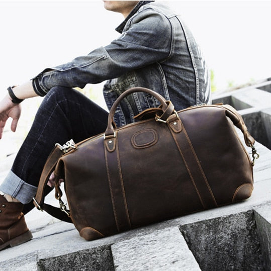 Vintage Voyager - Full Grain Leather Duffle Bag