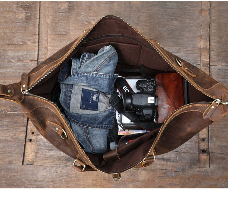 Vintage Voyager - Full Grain Leather Duffle Bag