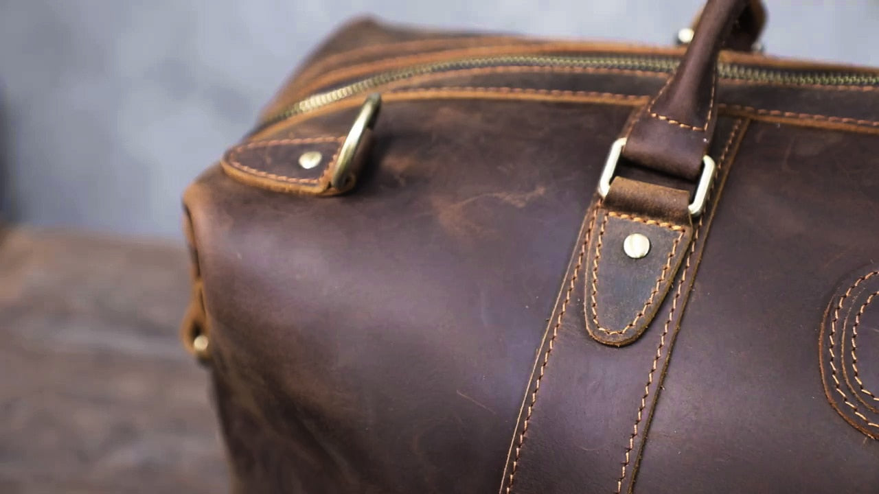 Vintage Voyager - Full Grain Leather Duffle Bag