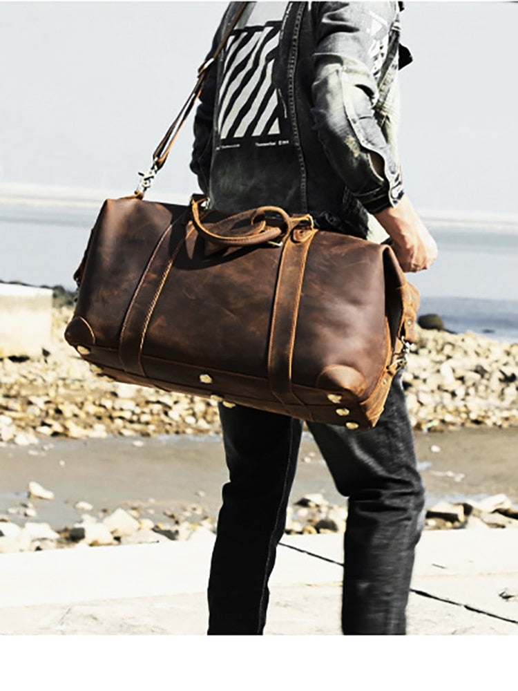 Vintage Voyager - Full Grain Leather Duffle Bag