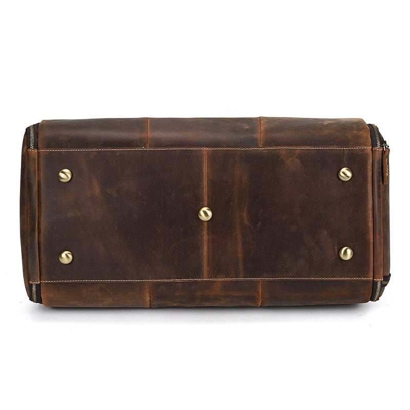 Trekker's Delight: The Ultimate Genuine Leather Travel Duffle for Men