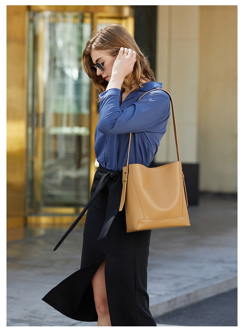Urban Chic Leather Bucket Bag