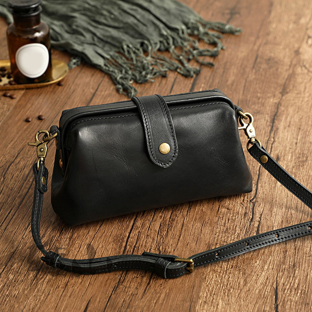 Sac en cuir rétro fait main-Aida