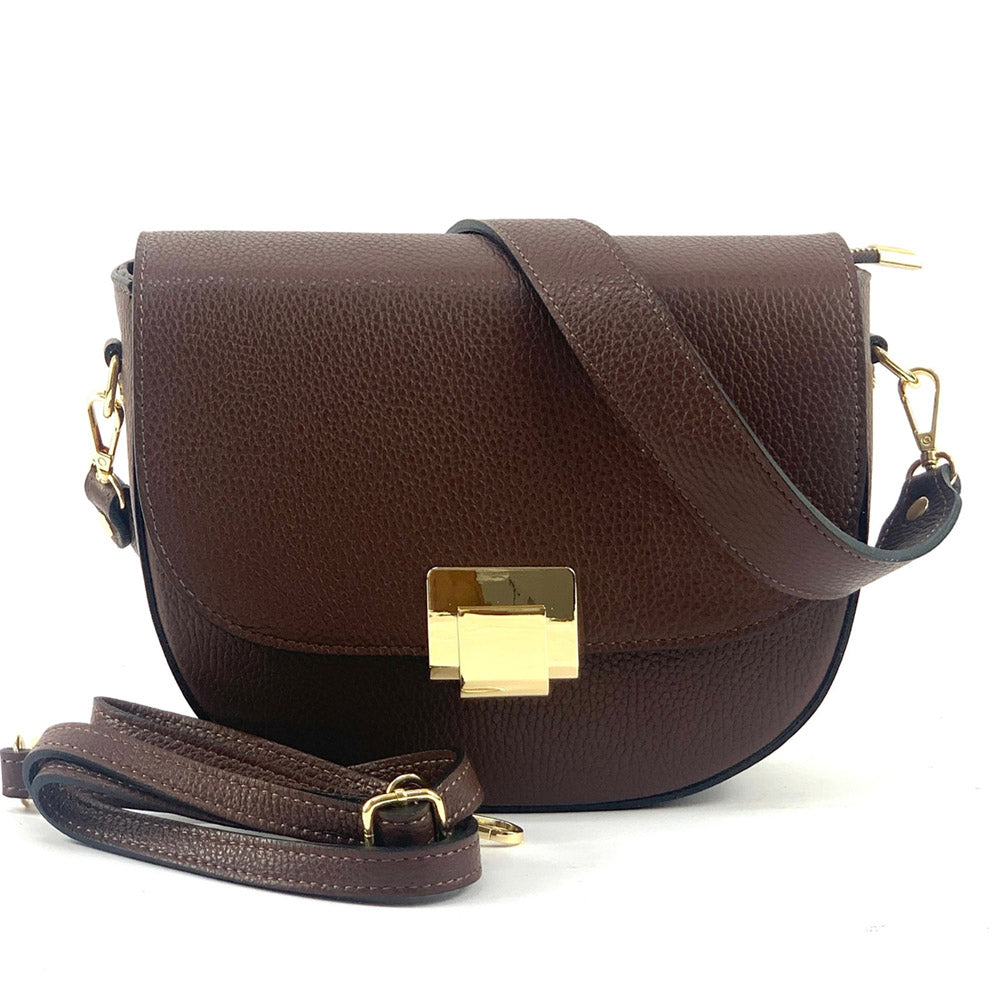 Shoulder flap bag Luna by cow leather