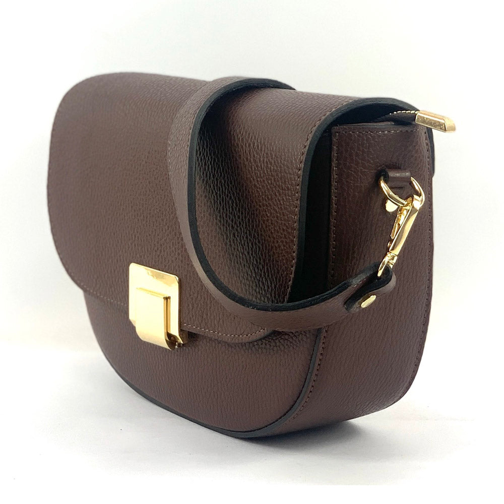 Shoulder flap bag Luna by cow leather