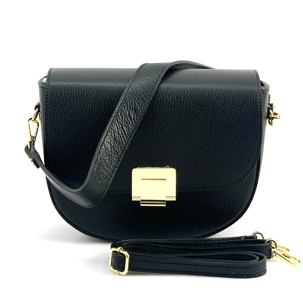 Shoulder flap bag Luna by cow leather