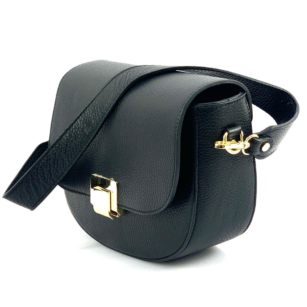 Shoulder flap bag Luna by cow leather