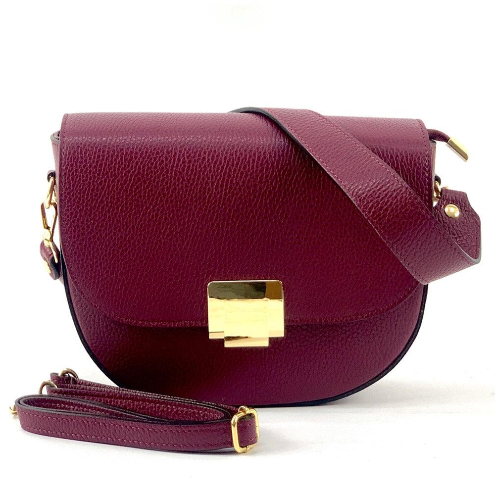 Shoulder flap bag Luna by cow leather