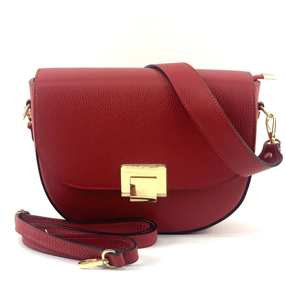 Shoulder flap bag Luna by cow leather