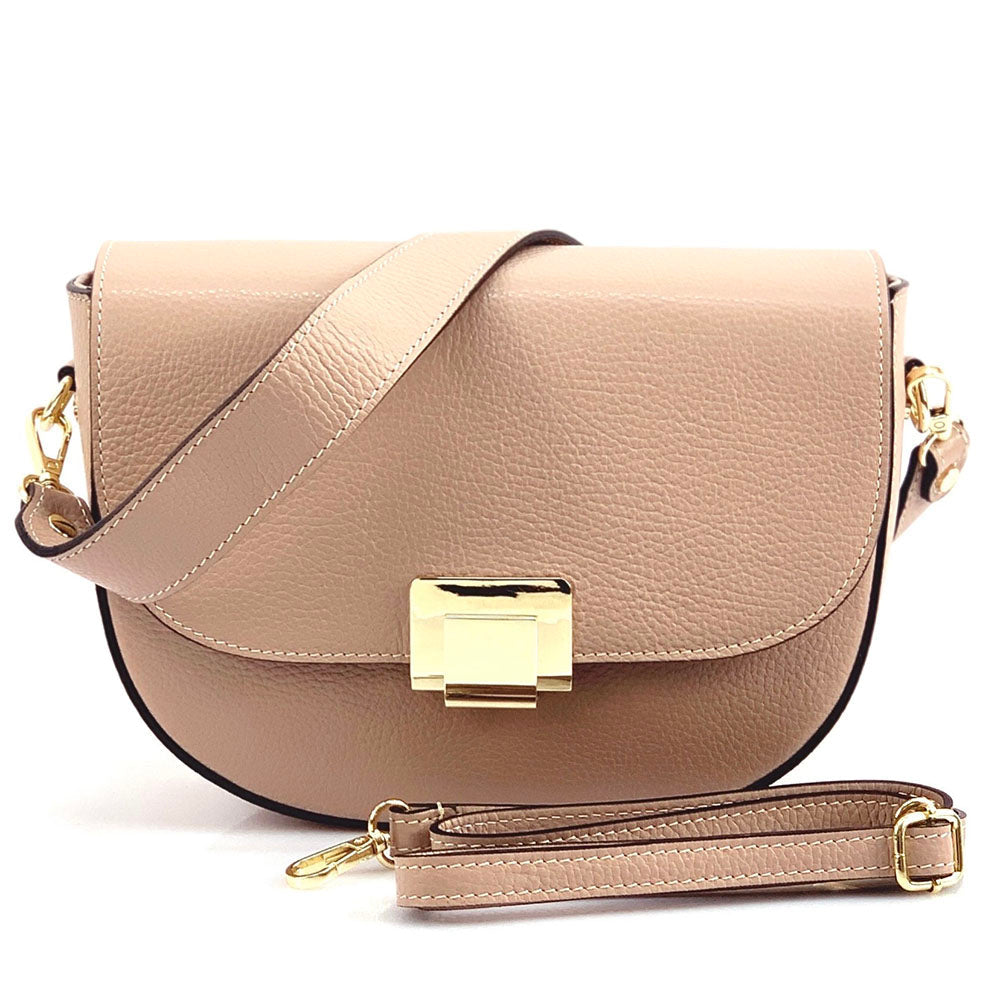 Shoulder flap bag Luna by cow leather