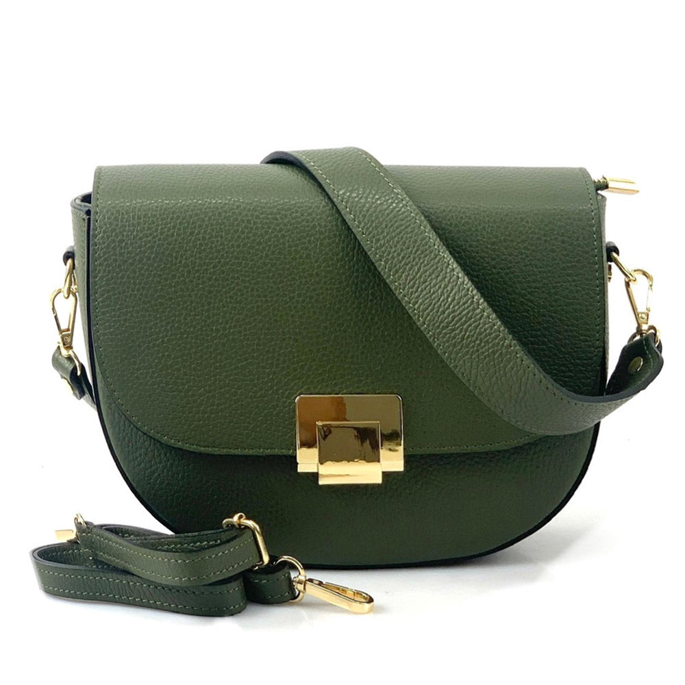 Shoulder flap bag Luna by cow leather