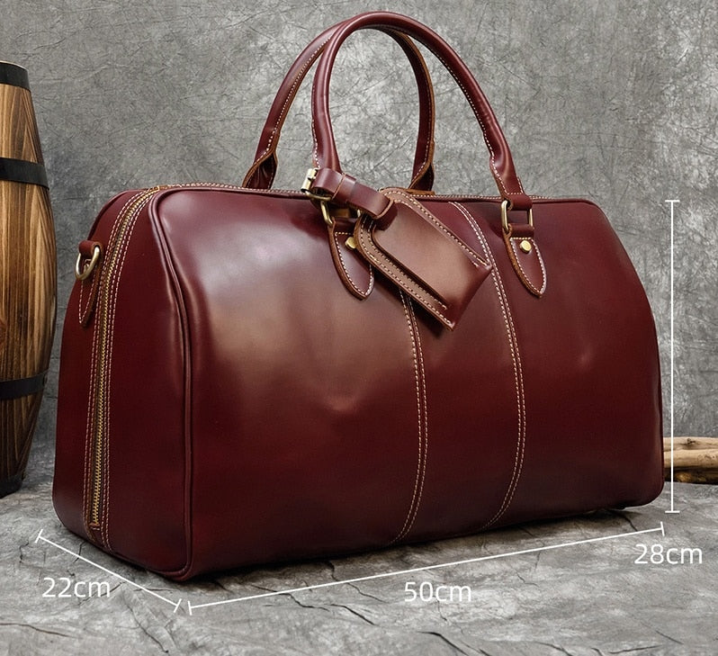 Deluxe Weekender -Leather Travel Duffle Bag