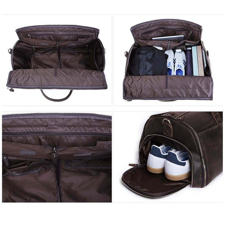 Trekker's Delight: The Ultimate Genuine Leather Travel Duffle for Men