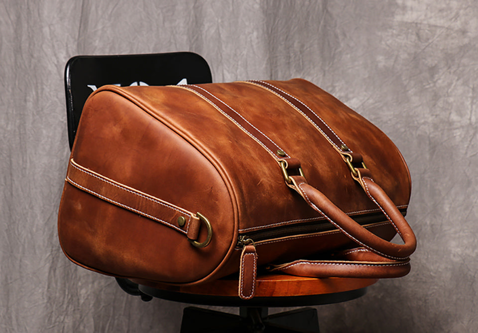 Lorenzo Leather Weekender Duffle Bag