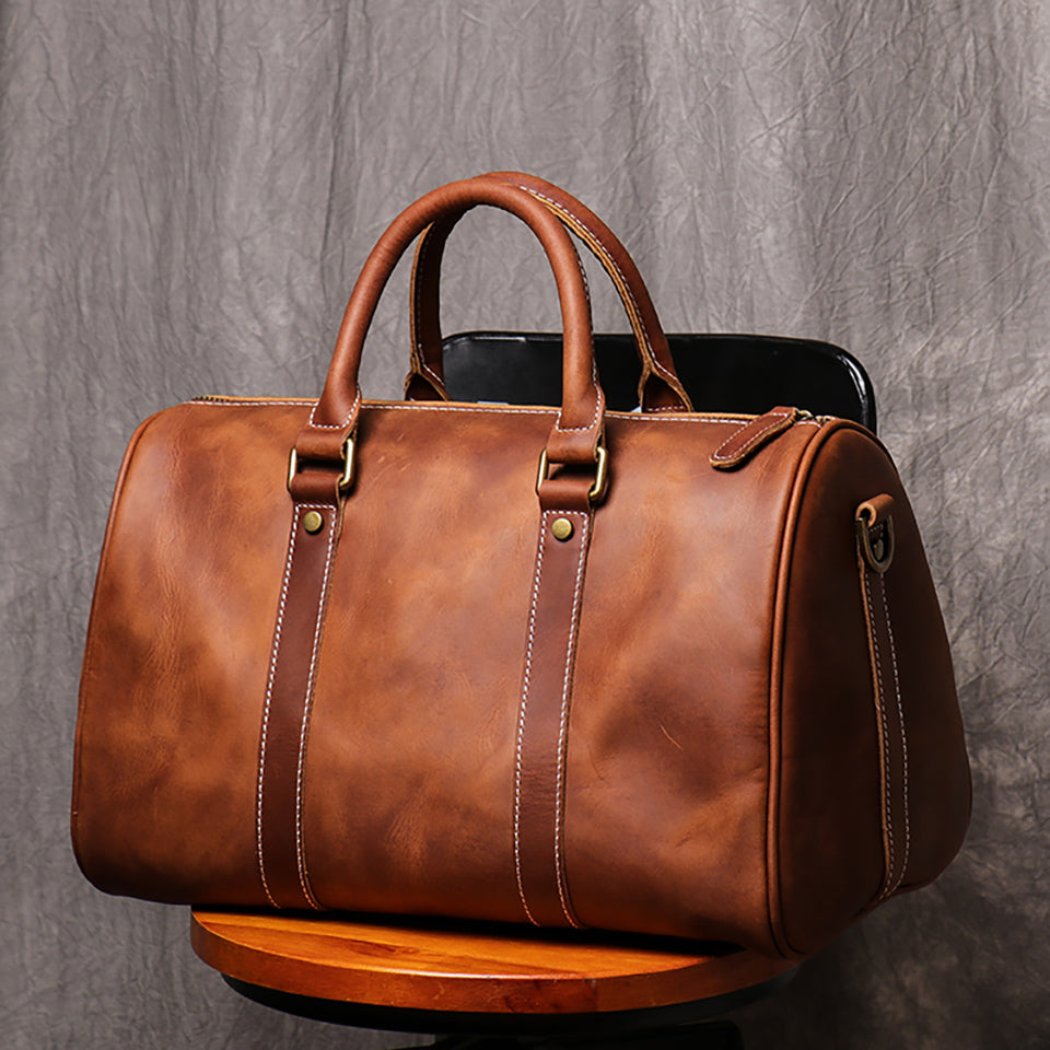 Lorenzo Leather Weekender Duffle Bag