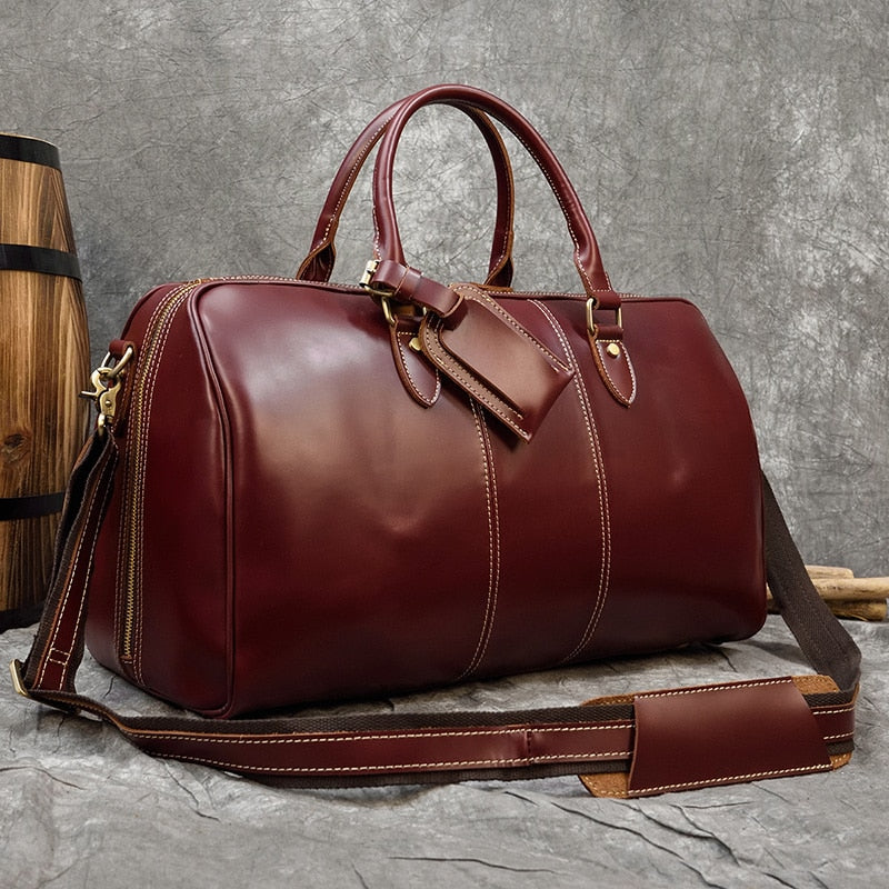 Deluxe Weekender -Leather Travel Duffle Bag