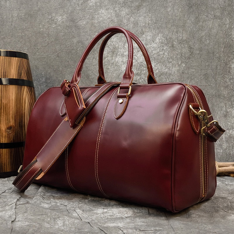 Deluxe Weekender -Leather Travel Duffle Bag