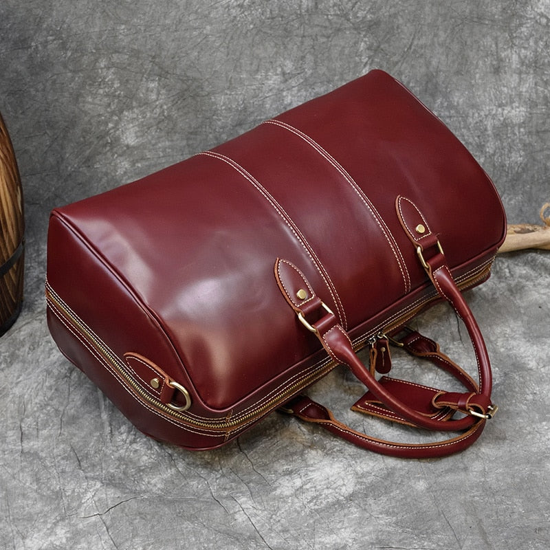 Deluxe Weekender -Leather Travel Duffle Bag