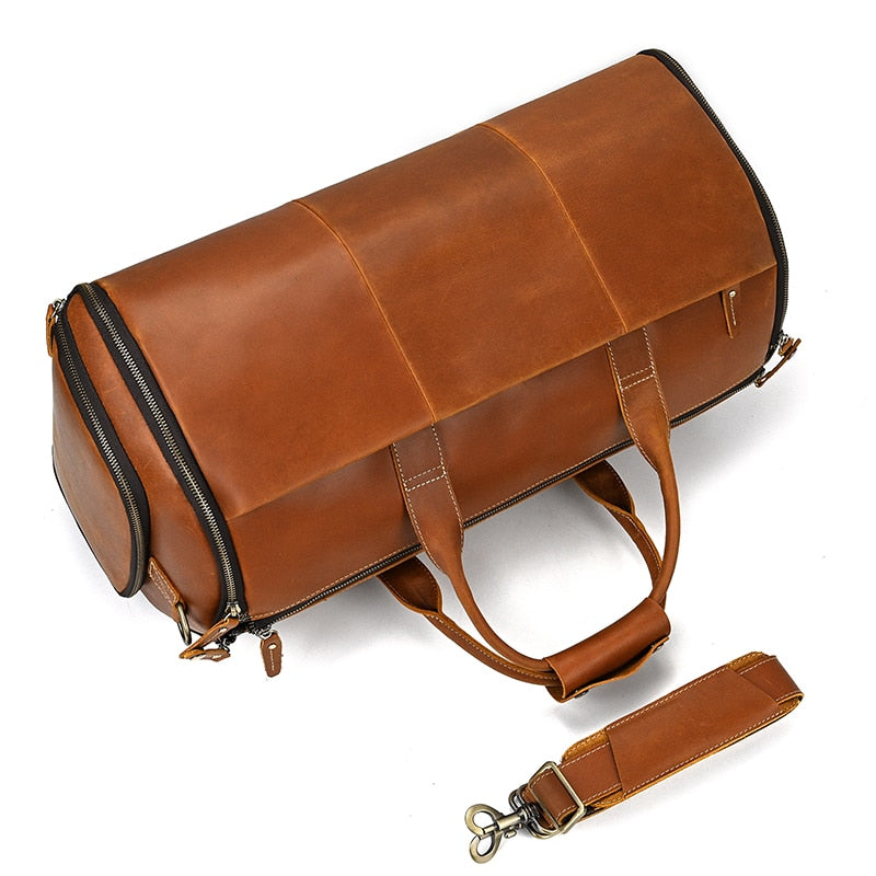 Trekker's Delight: The Ultimate Genuine Leather Travel Duffle for Men