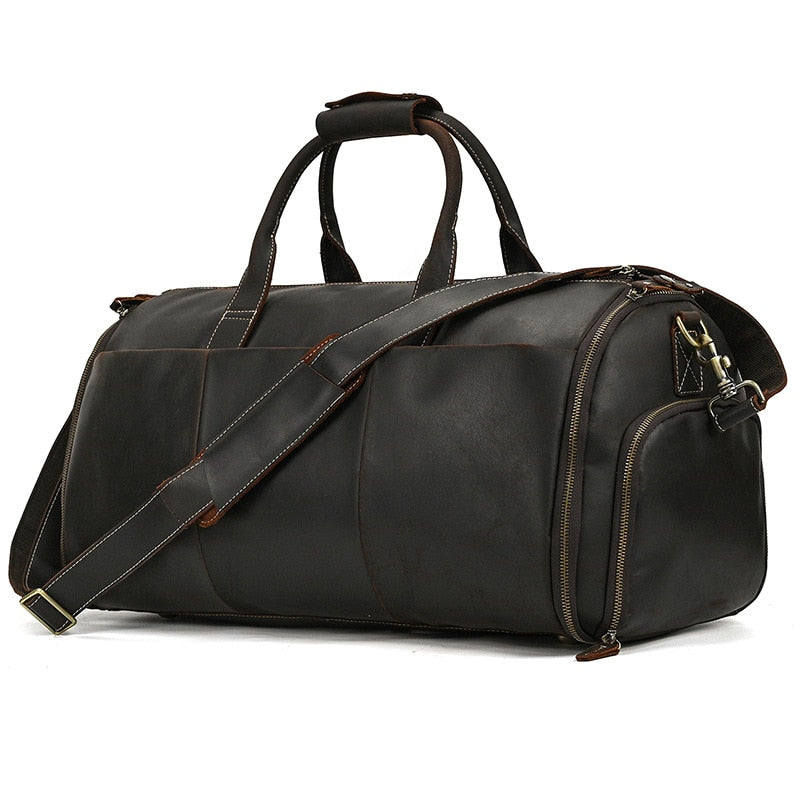 Trekker's Delight: The Ultimate Genuine Leather Travel Duffle for Men