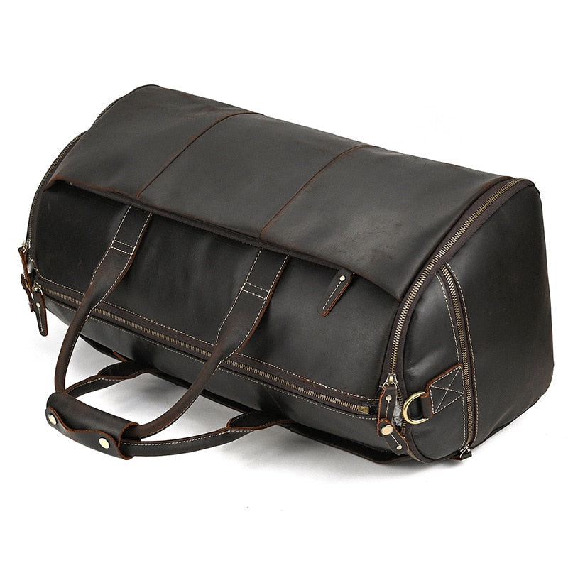 Trekker's Delight: The Ultimate Genuine Leather Travel Duffle for Men