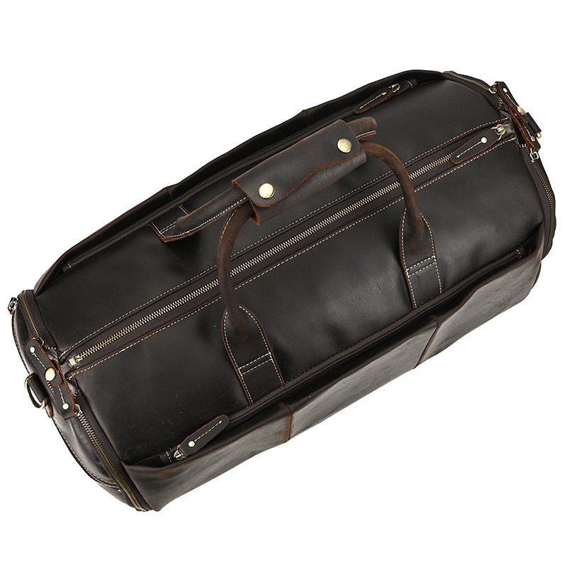 Trekker's Delight: The Ultimate Genuine Leather Travel Duffle for Men