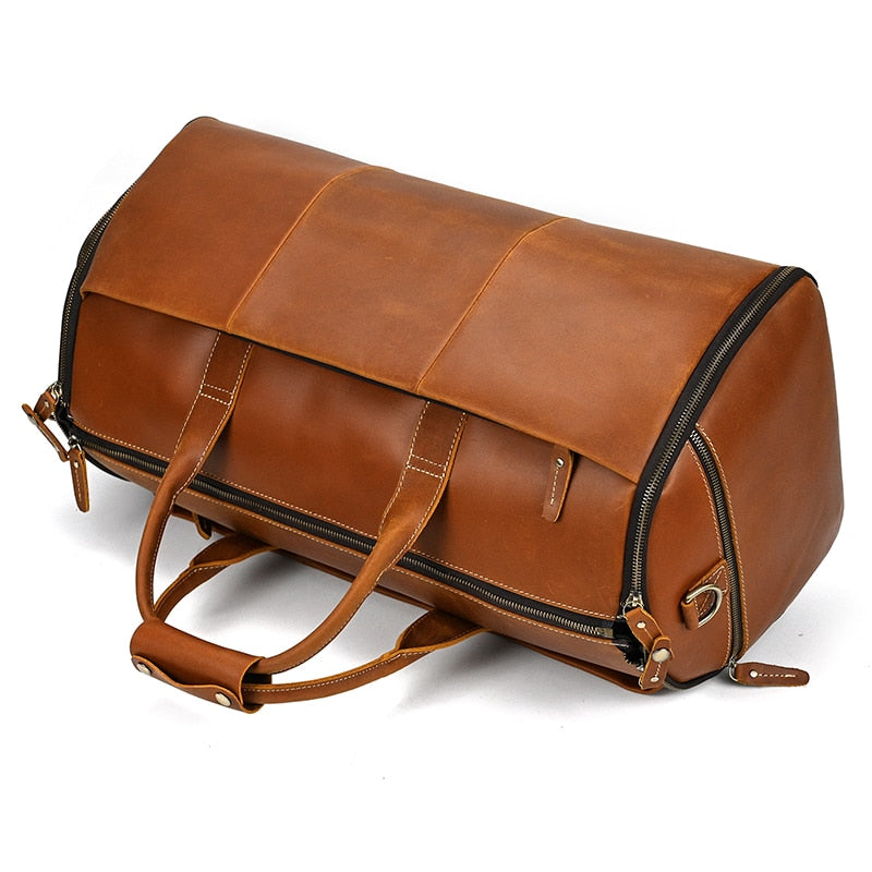 Trekker's Delight: The Ultimate Genuine Leather Travel Duffle for Men