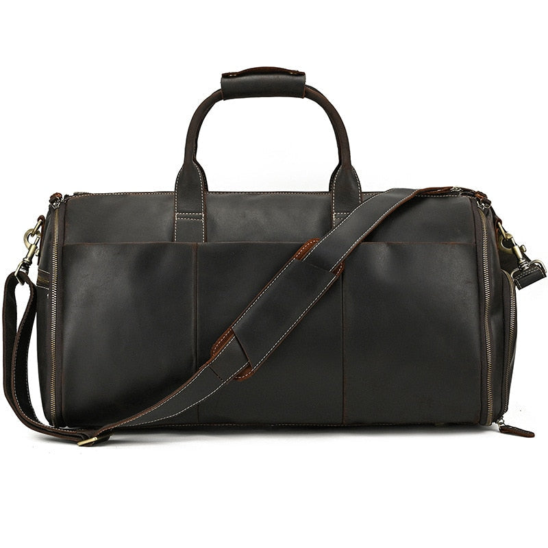 Trekker's Delight: The Ultimate Genuine Leather Travel Duffle for Men