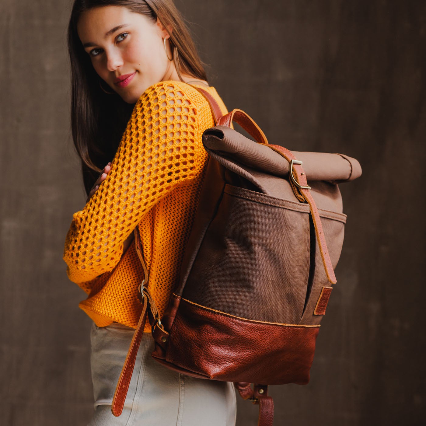 'Almost Perfect' Canvas Rolltop Backpack