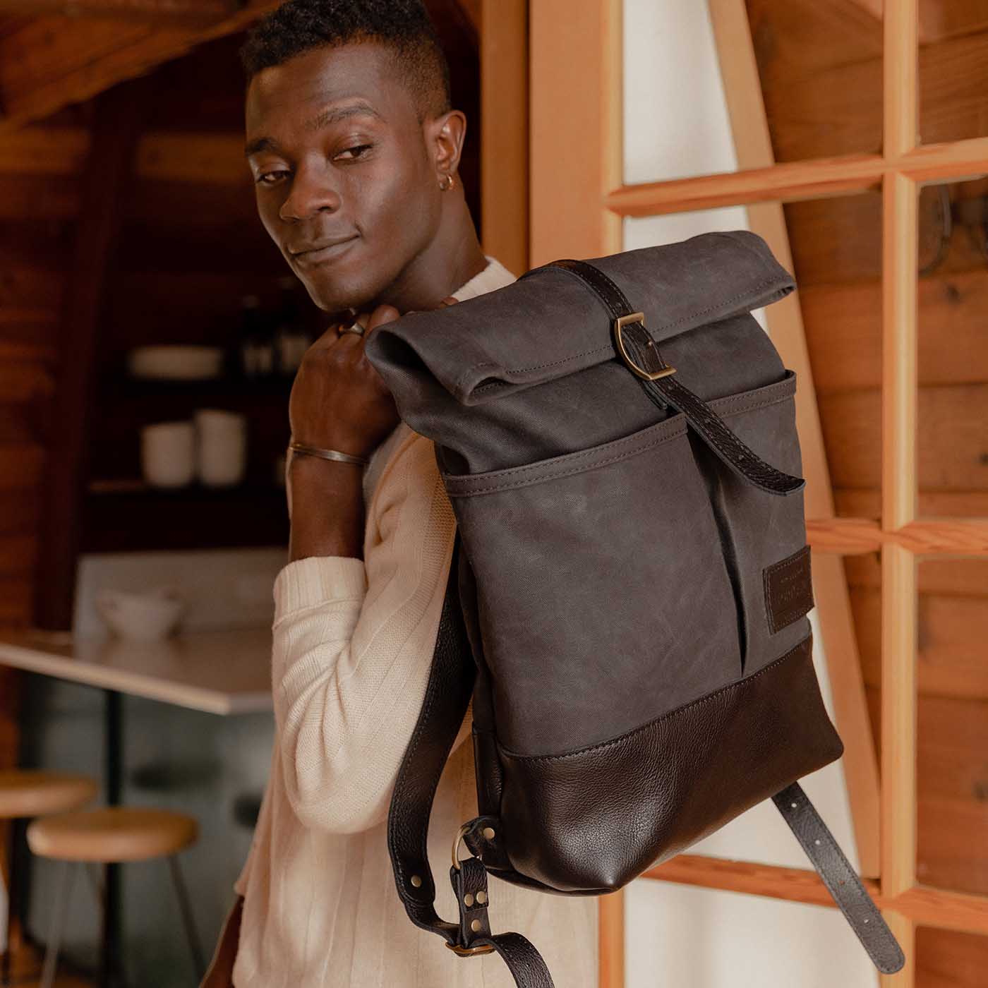 'Almost Perfect' Canvas Rolltop Backpack