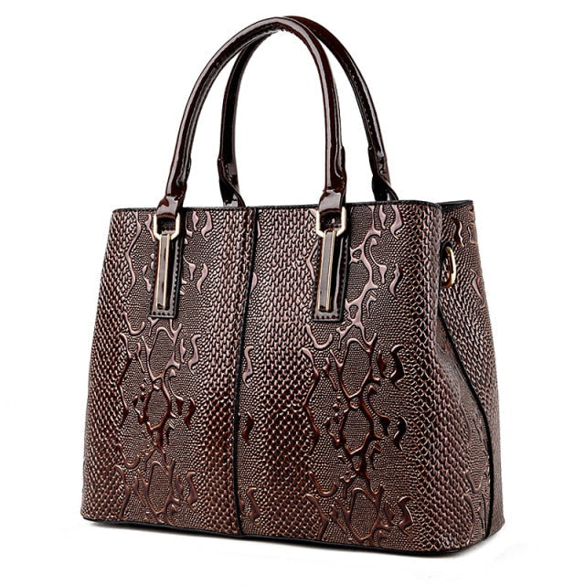 Sac à Main de Luxe en Cuir à Effet Crocodile