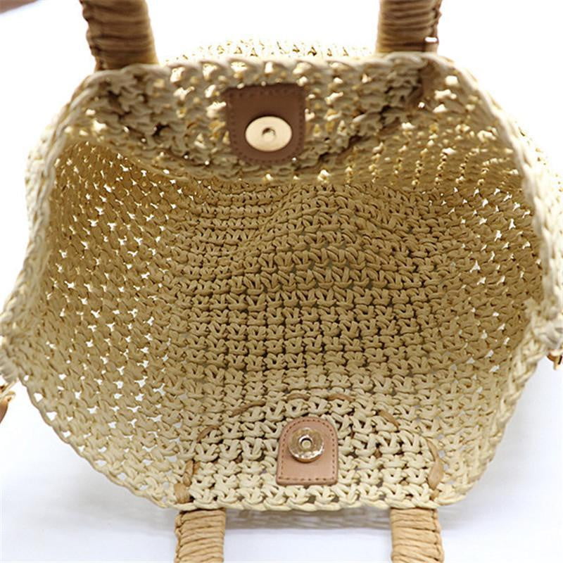 Straw Bag Leather Straps